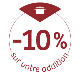 Commandes à emporter 10%